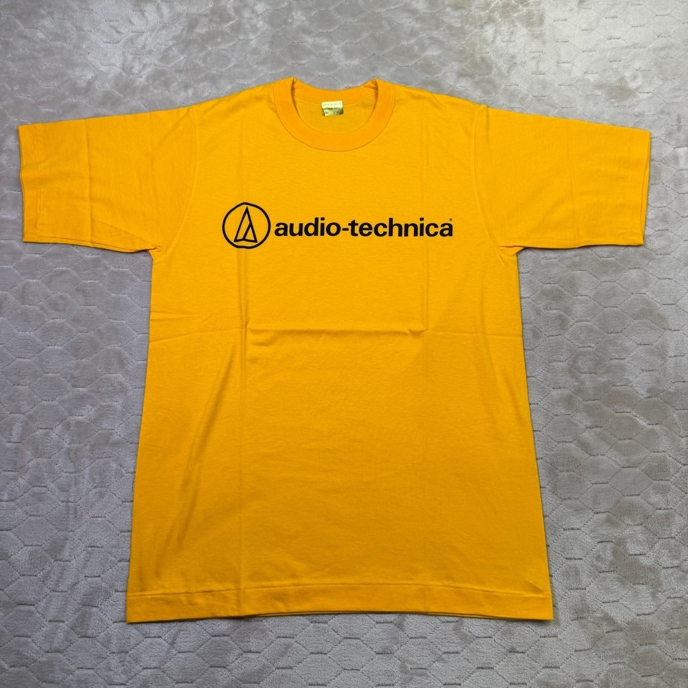 VTG 80s 90s Audio Technica Single Stitch Shirt Sz Lg Made in Japan Deadstock
